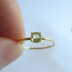 【八月生日石】4毫米高品質「黃色尖晶石」戒指 第8張的照片