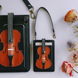 《特集掲載》個性派！ミニチュア【バイオリン】カードケース・ポイントカード入れ・カードホルダー※袋ラッピング無料 5枚目の画像