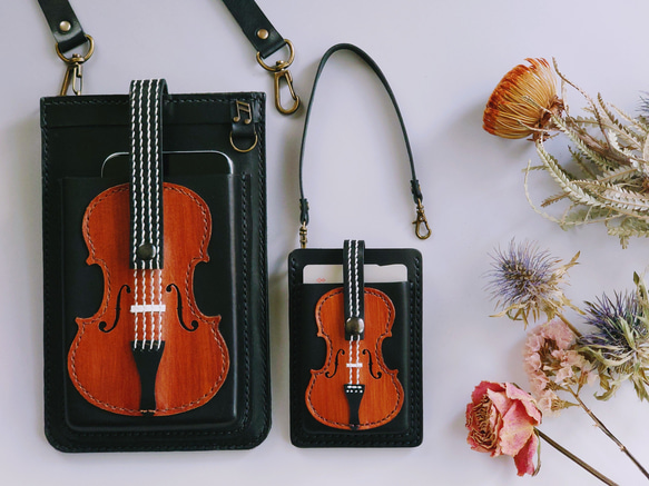 《特集掲載》個性派！ミニチュア【バイオリン】カードケース・ポイントカード入れ・カードホルダー※袋ラッピング無料 5枚目の画像