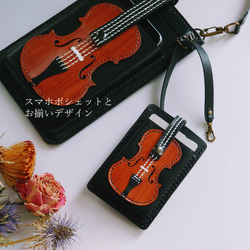 《特集掲載》個性派！ミニチュア【バイオリン】カードケース・ポイントカード入れ・カードホルダー※袋ラッピング無料 4枚目の画像