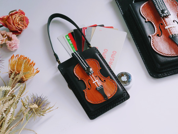 《特集掲載》個性派！ミニチュア【バイオリン】カードケース・ポイントカード入れ・カードホルダー※袋ラッピング無料 6枚目の画像