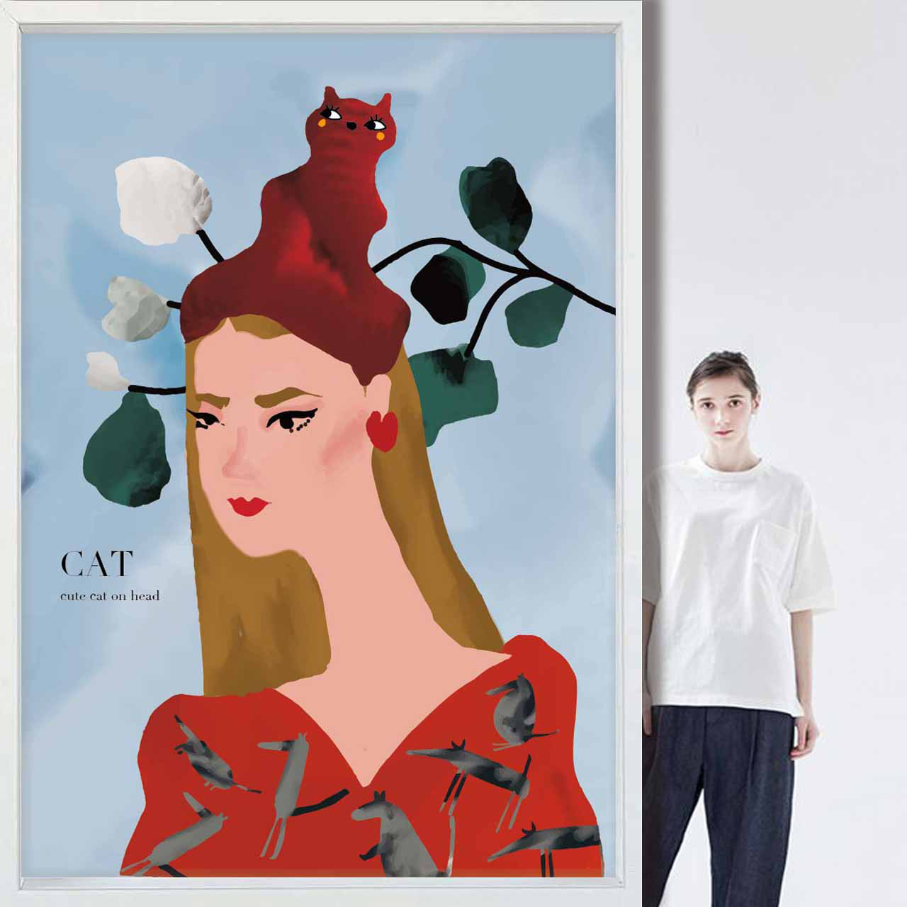 CAT　猫　イラスト　ポスター　A4 A3 A2 A1　アートポスター　アート/sei/新着順検索　2117