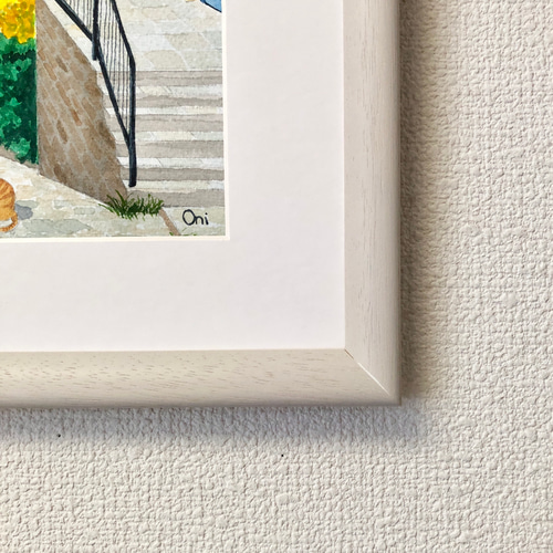 オータムヴィレッジ02」透明水彩画 原画 風景画 額縁付 F4サイズ オータムヴィレッジ02」透明水彩画 原画 風景画 額縁付 F4サイズ