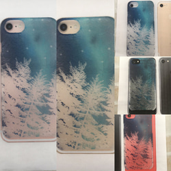 白樺とオーロラ柄スマホケースiPhone15/iPhone15Pro/iPhone12/iPhone14 3枚目の画像