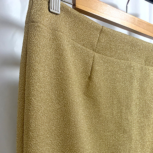 大人ロックスタイル派手スカート】ゴールドグリッターニットのミモレ  