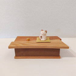 飾り台にもなる木箱 7.7cm×12.5㎝　【名入れ可】 ～ブラックチェリー･ホオノキ･クリ･タモ～ 1枚目の画像