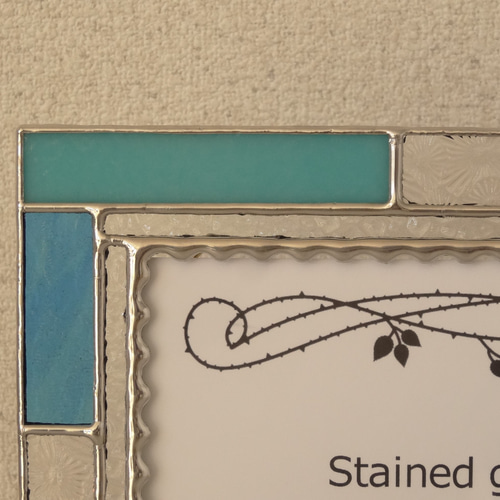 フォトフレーム・シンプル（ターコイズブルー＆クリアー） フォト