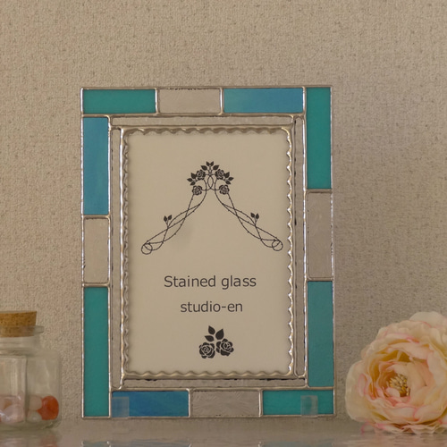  フォトフレームセット ブルー フォトフレーム・シンプル（ターコイズブルー＆クリアー） フォト