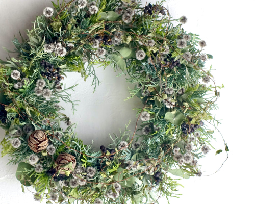 早割】深い森のリース 直径24cm クリスマスリース ドライフラワー