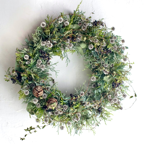 早割】深い森のリース 直径24cm クリスマスリース ドライ