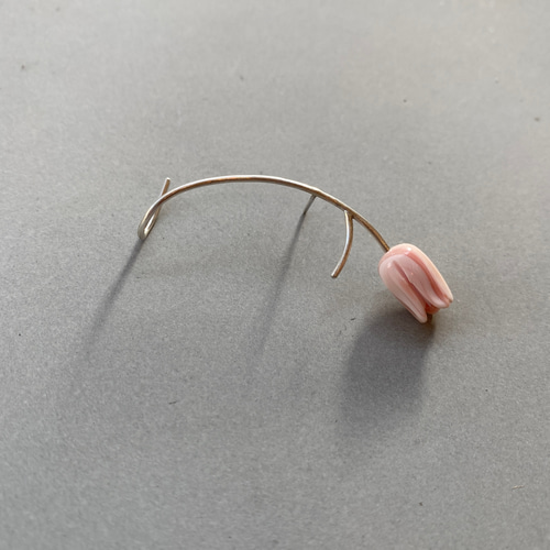 シルバー 花模様 ピアス(片耳用)