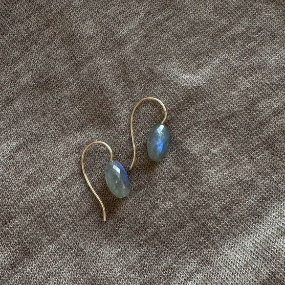 Drop Pierce / Blue Labradorite（14Kgf） 7枚目の画像