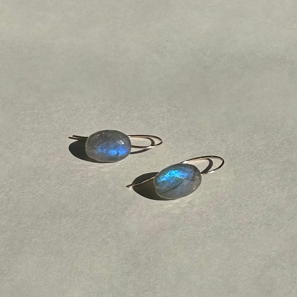 Drop Pierce / Blue Labradorite（14Kgf） 2枚目の画像