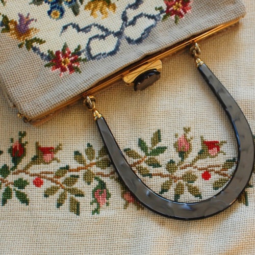 ニードルポイント刺繍 ハンドメイドバック ハンドバッグ