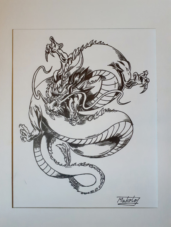 イラスト（ペン画 ペン画 2024年干支/龍 絵画 makochin 通販 16736129｜Creema(クリーマ)