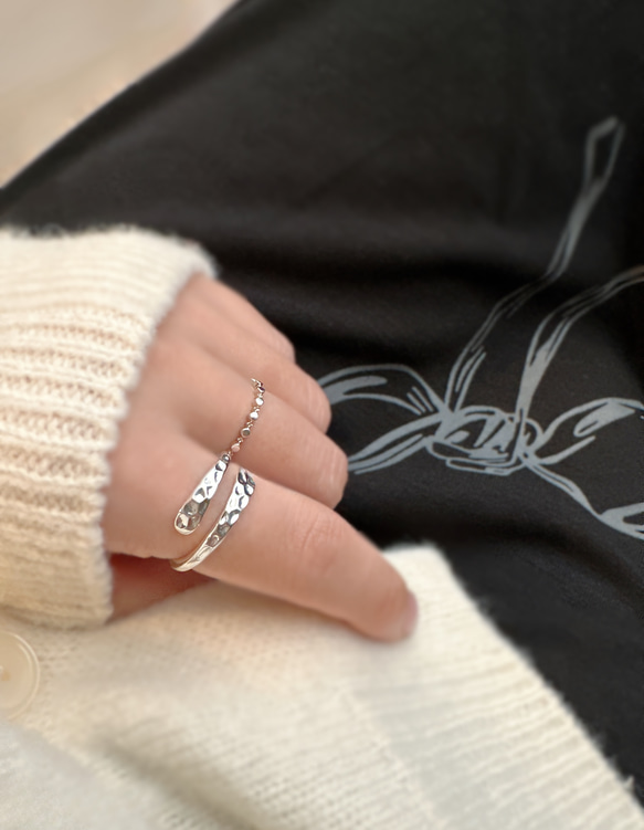 ✨きれいな輝き✩ハンマー打ち槌目加工リングR2471 14枚目の画像