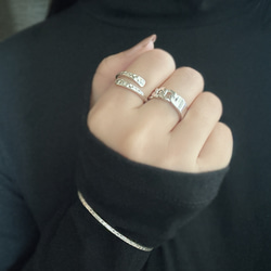 ✨きれいな輝き✩ハンマー打ち槌目加工リングR2471 18枚目の画像