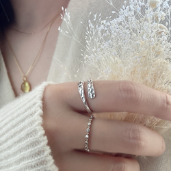 ✨きれいな輝き✩ハンマー打ち槌目加工リングR2471 6枚目の画像