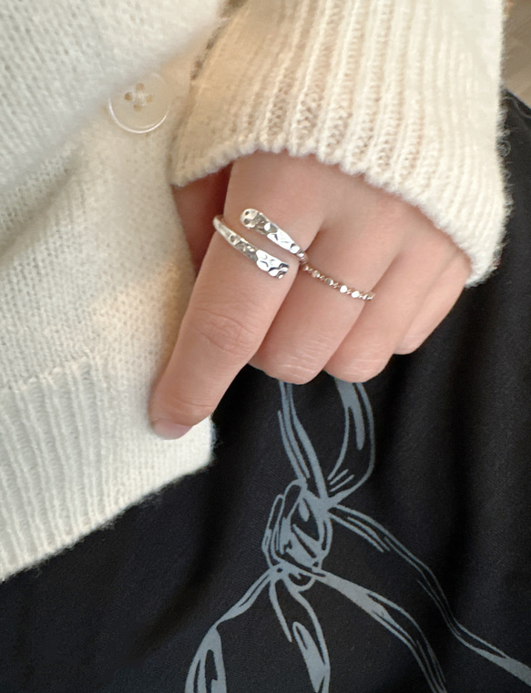 ✨きれいな輝き✩ハンマー打ち槌目加工リングR2471 8枚目の画像