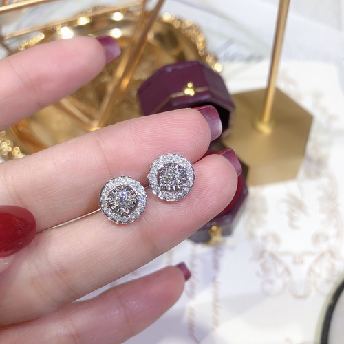 天然ダイヤモンドピアスPT950 ピアス（スタッド・一粒） パール大好き  