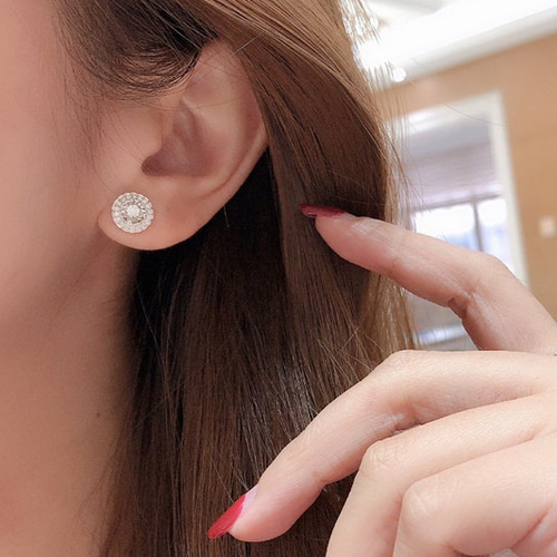 天然ダイヤモンドピアスPT950 ピアス（スタッド・一粒） パール大好き  