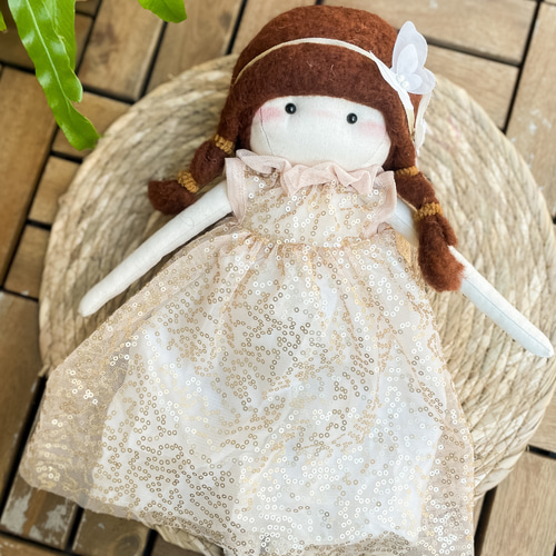 ＊夢 着物 文化人形＊お人形 布人形 約30cm エプロン着せ替え 古布＊ 夢 着物 文化人形＊お人形 布人形 約30cm エプロン着せ替え 古布＊