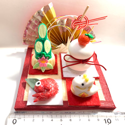 ☆お正月 門松&鏡餅飾り　(受注生産)  樹脂粘土 2枚目の画像