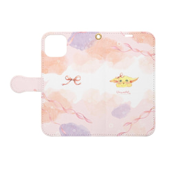 【iPhoneスマホケース】桜色　かわいい動物　フェネックの赤ちゃん　ピンク　水彩　かわいい 2枚目の画像