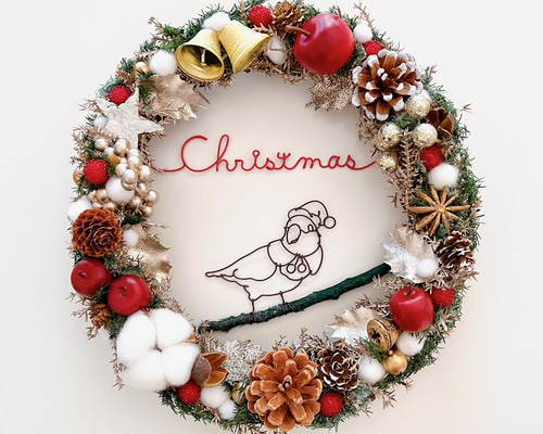 コザクラインコサンタのChristmasリース リース CHIKA WIRE 通販