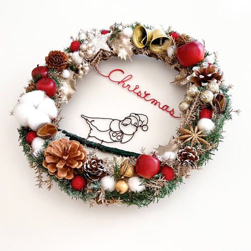 コザクラインコサンタのChristmasリース リース CHIKA WIRE 通販