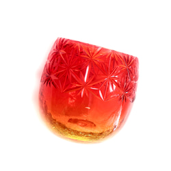 「贅沢仕上げ」琉球ガラス　たる　ｘ　東京切子　千代紙　サンセット 1枚目の画像