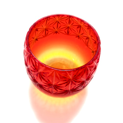 「贅沢仕上げ」琉球ガラス　たる　ｘ　東京切子　千代紙　サンセット 2枚目の画像