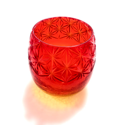 「贅沢仕上げ」琉球ガラス　たる　ｘ　東京切子　千代紙　サンセット 4枚目の画像