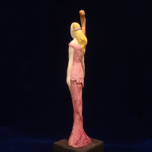 木彫刻 アート『 異国の魔法使い 』 芸術 アート 女性 ハンドメイド 松