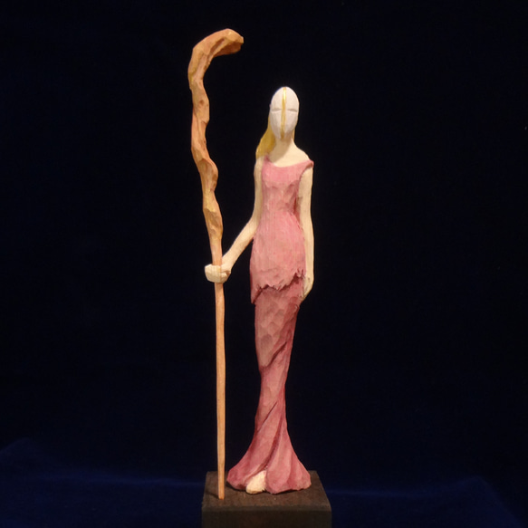 木彫刻 アート『 異国の魔法使い 』 芸術 アート 女性 ハンドメイド 松