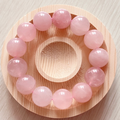 送料無料 通販 天然石ブレスレット/ローズクォーツ16mm大玉(内径16cm アクセサリー