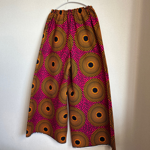 アフリカン ワイドパンツ♪ アフリカプリント アフリカ布 アフリカ生地  