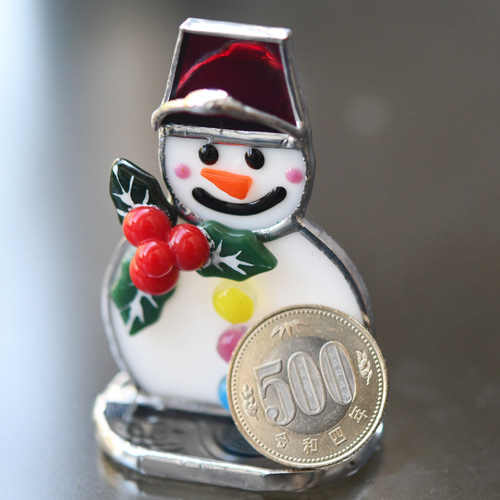 ステンドグラス 可愛い雪だるまさん その他インテリア雑貨 もえ
