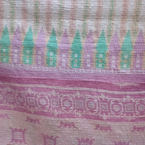 vintage古布ラリーキルトインドの刺し子約164cm×260cm