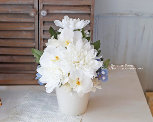 御供え花　造花　仏花　7月No.3アレンジメント 625fac23f3b75ac5b2ce42f4fcda7a