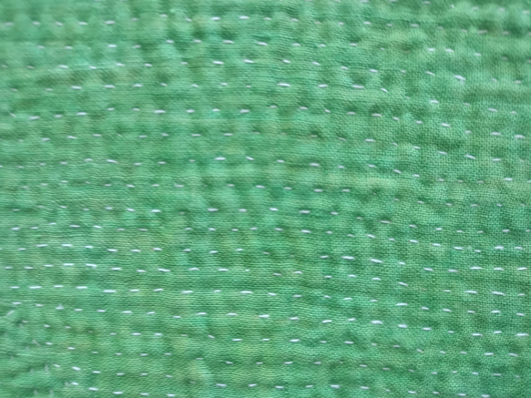 古布　ヴィンテージ生地　ラリーキルト　カンタ　インドの刺し子　約143cm×224cm　ハンドメイド生地 3枚目の画像
