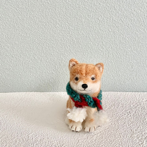 いつでもいっしょ♪ ふわふわ羊毛フェルトの小さな柴犬 犬の