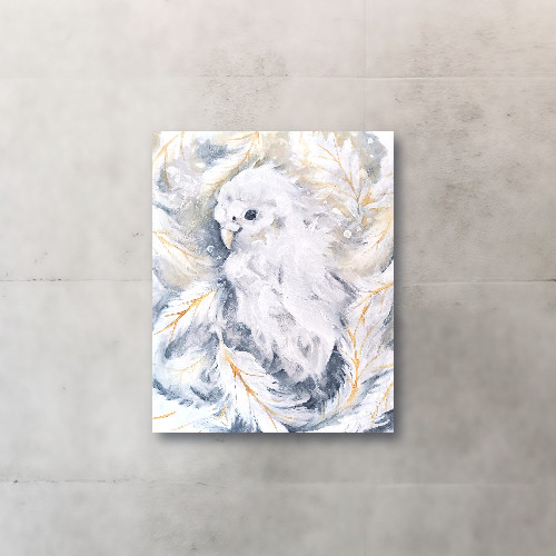 アート原画：「羽渦」キャンバス木枠/油絵/動物/鳥 絵画 MAIART