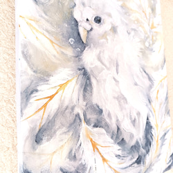 アート原画：「羽渦」キャンバス木枠/油絵/動物/鳥 3枚目の画像