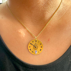 クリスタルオパール　アンティーク時計の文字盤　ネックレス　おまけ　ゴールドカラーチェーン付き 6枚目の画像