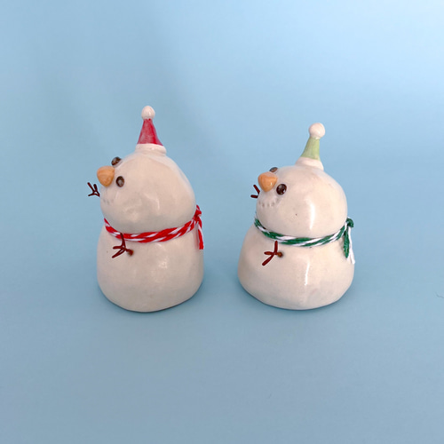 ストーリーのある陶器のベル 雪だるま【雪だるまの願望】 立体