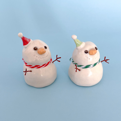 ストーリーのある陶器のベル 雪だるま【雪だるまの願望】 立体