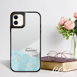 ミラー / Beautiful ★ 名入れ可【スマホケース・耐衝撃グリップミラーケース iphone カバー・花 葉】 10枚目の画像