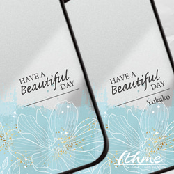 ミラー / Beautiful ★ 名入れ可【スマホケース・耐衝撃グリップミラーケース iphone カバー・花 葉】 6枚目の画像