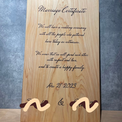 超特価‼️ ヒノキの一枚板で作る ウェディングボード【ウェルカムボード・結婚証明書】 2枚目の画像